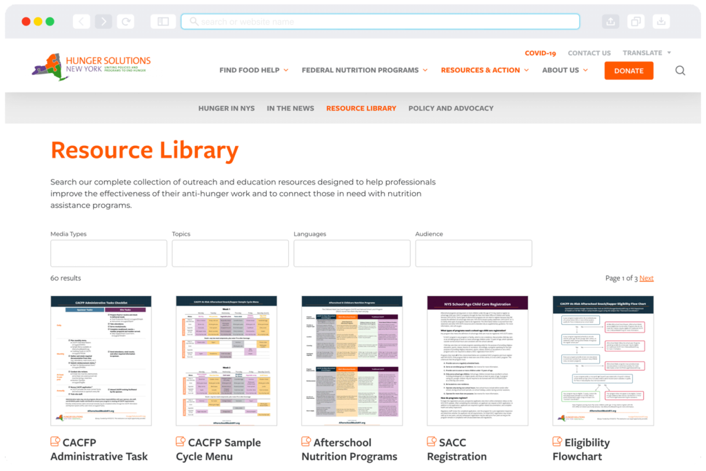 portfolio-hunger-solutions-new-york-resource-library Hunger Solutions New York website