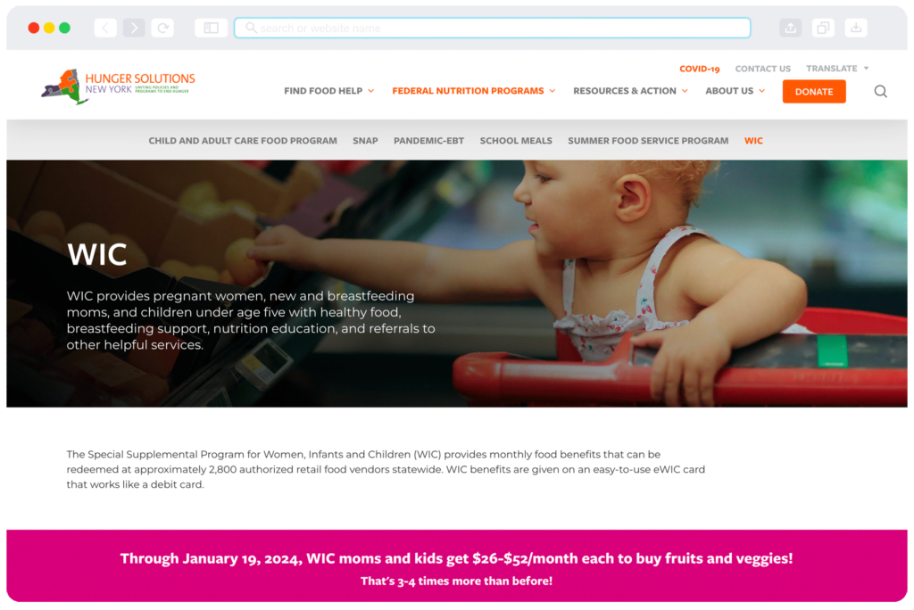 portfolio-hunger-solutions-new-york-wic Hunger Solutions New York website