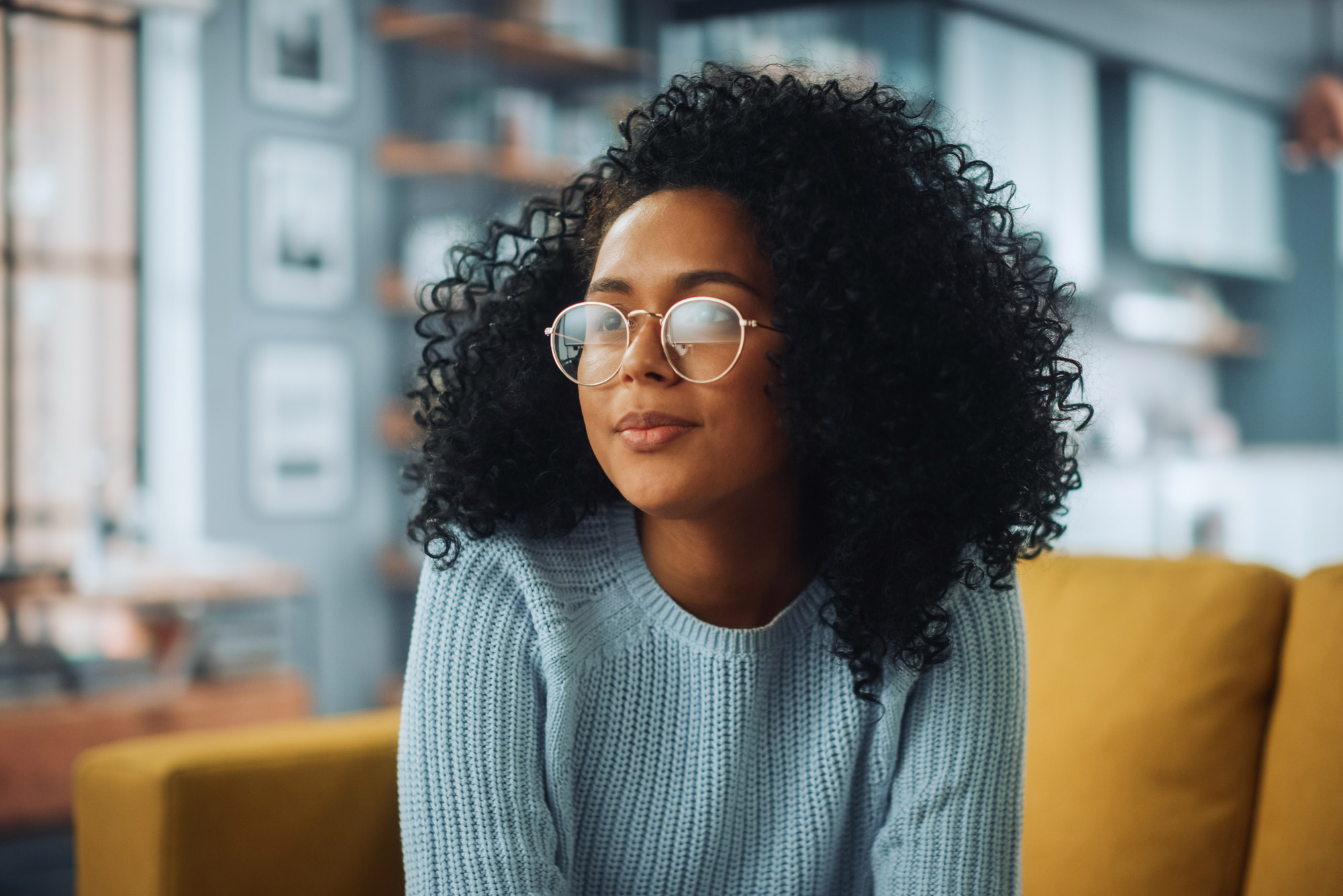 woman wearing glasses