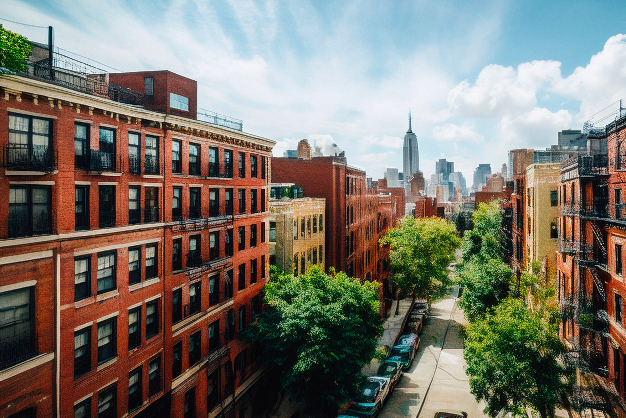 NYC neighborhood aerial view