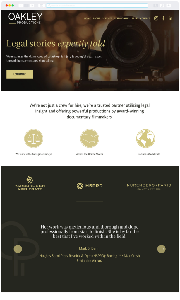 oakley-productions-homepage-case-study